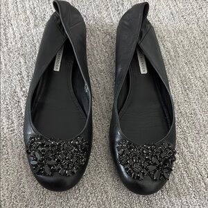 Vera Wang Lavender Women's Black Embellished Flats Sz 8